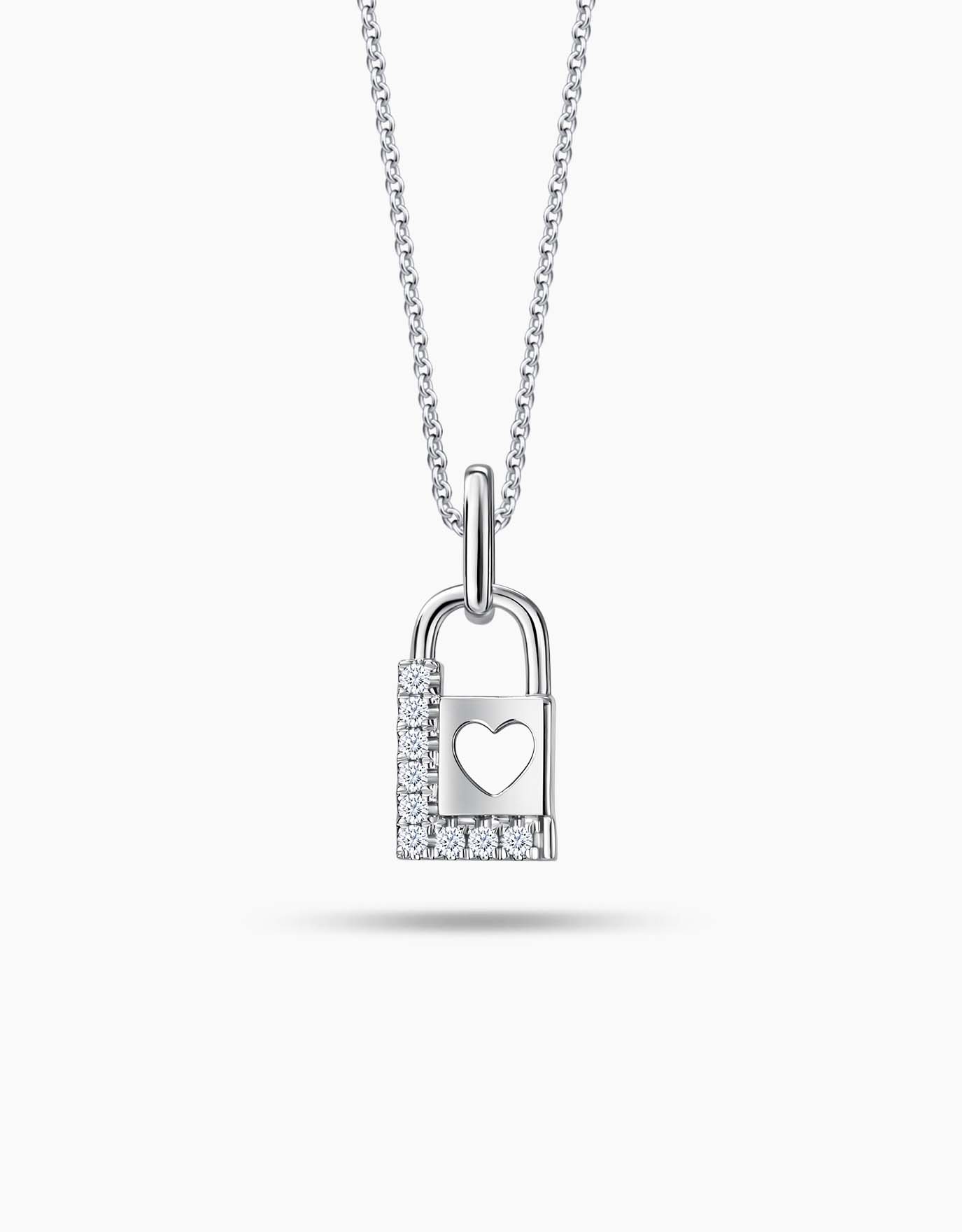 LVC Cheri Heart in Lock Diamond Pendant