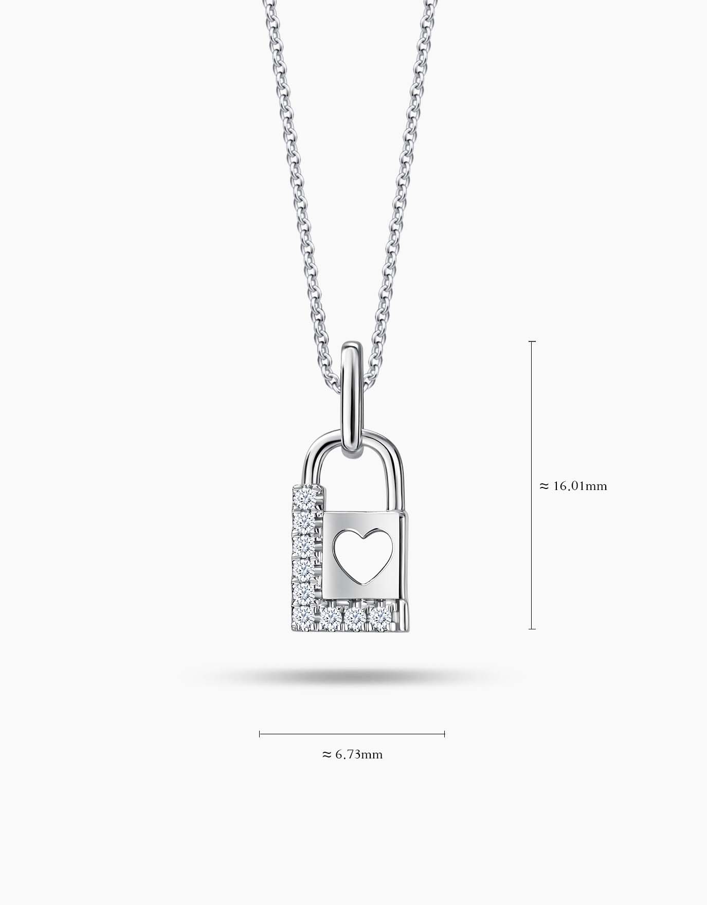 LVC Cheri Heart in Lock Diamond Pendant