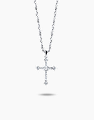 LVC Charmes Radiant Crest Cross Diamond Pendant