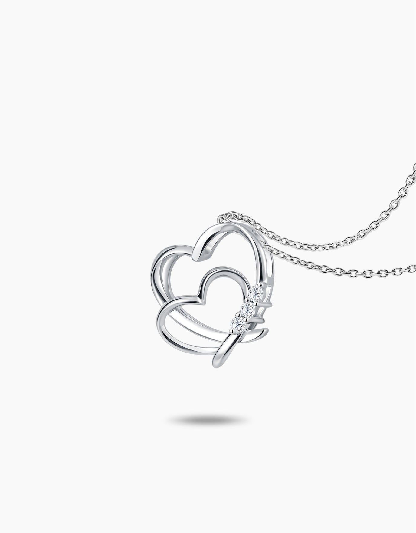 LVC Charmes Entwined Hearts Love Diamond Pendant