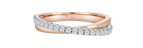 LVC Desirio Wedding Band in White Gold with Rose Gold Band Inlay with –  Love & Co.
