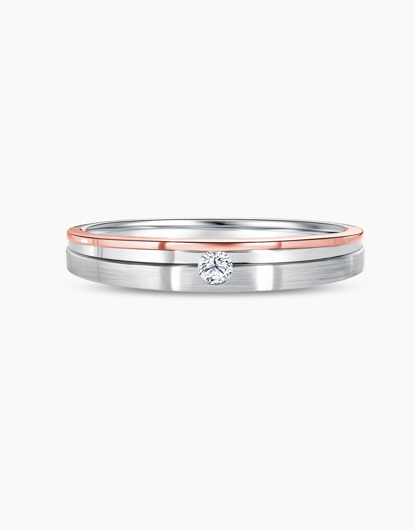 LVC Tresor Alessio Diamond Wedding Band in Glossy and Matte Finish