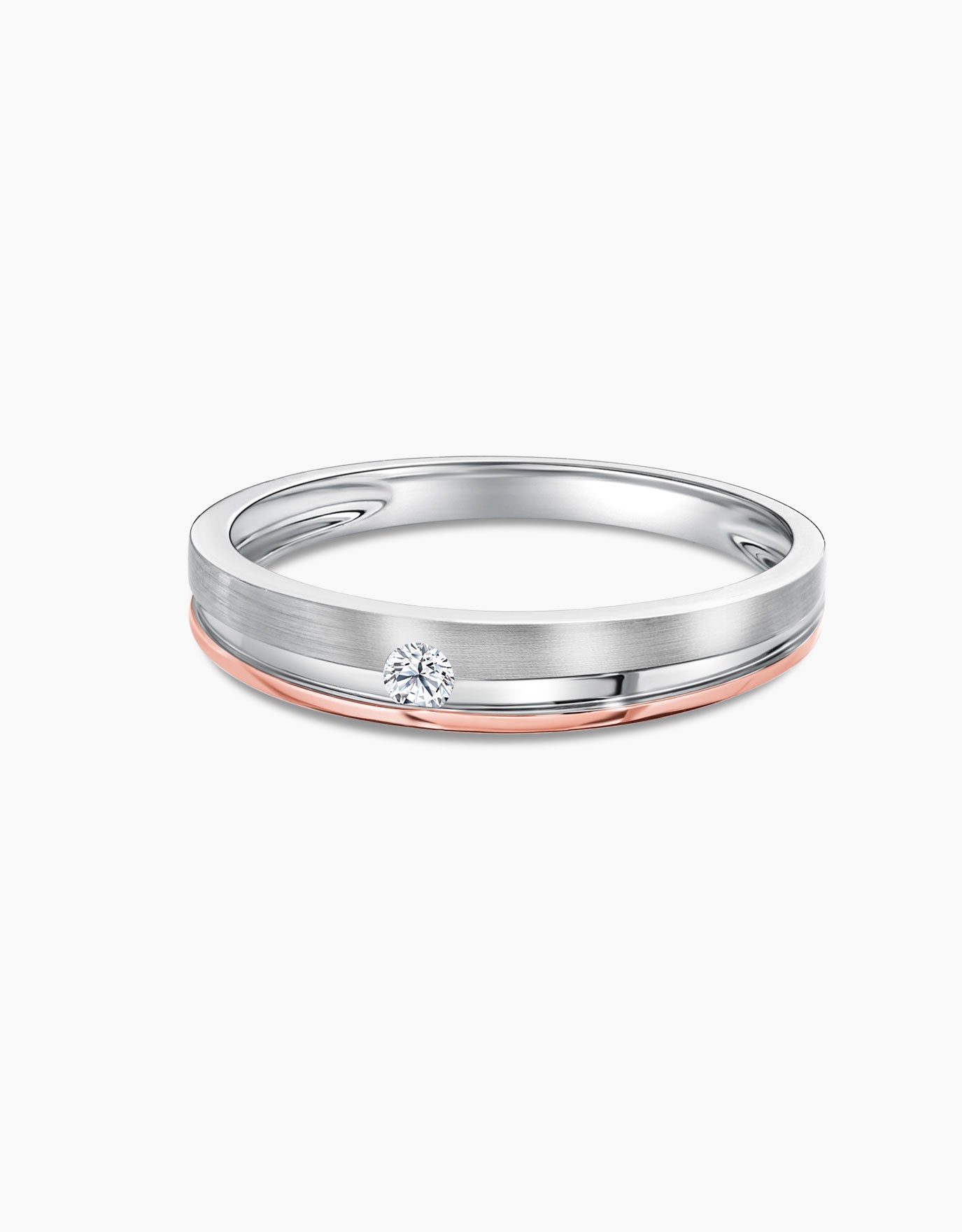 LVC Tresor Alessio Diamond Wedding Band in Glossy and Matte Finish