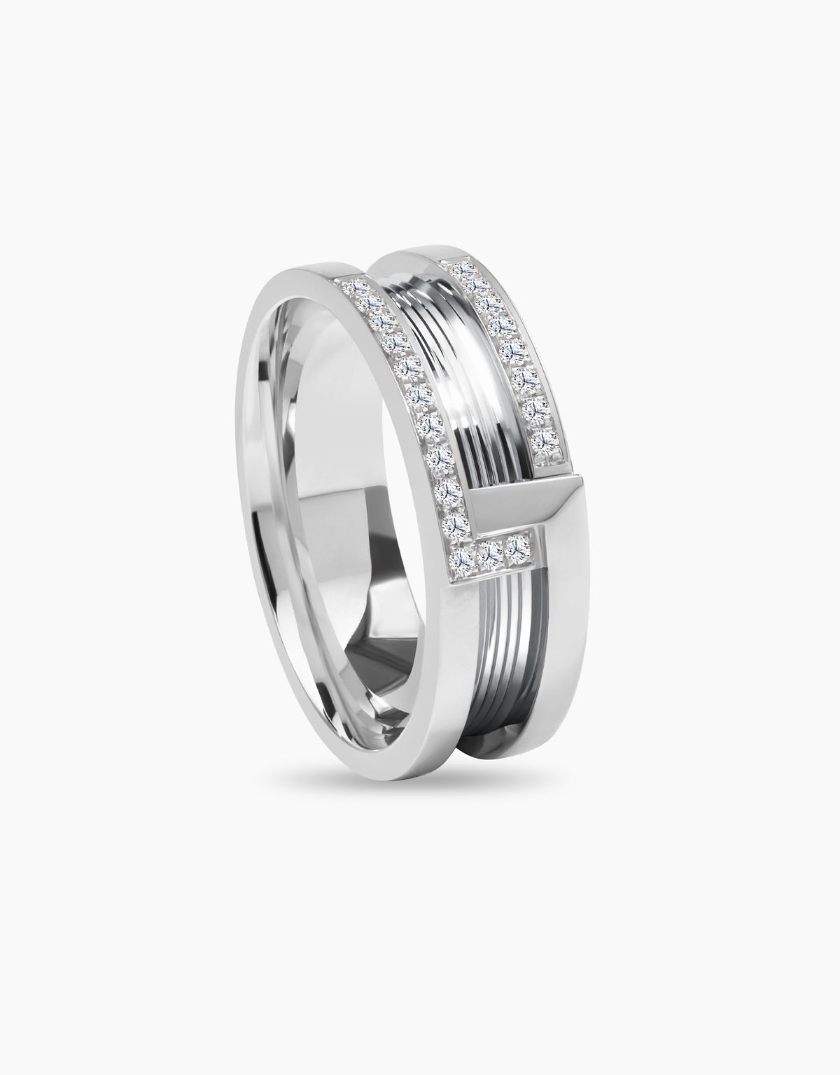 LVC Promise Interlocking 14K Wedding Band with Lab Grown Diamonds