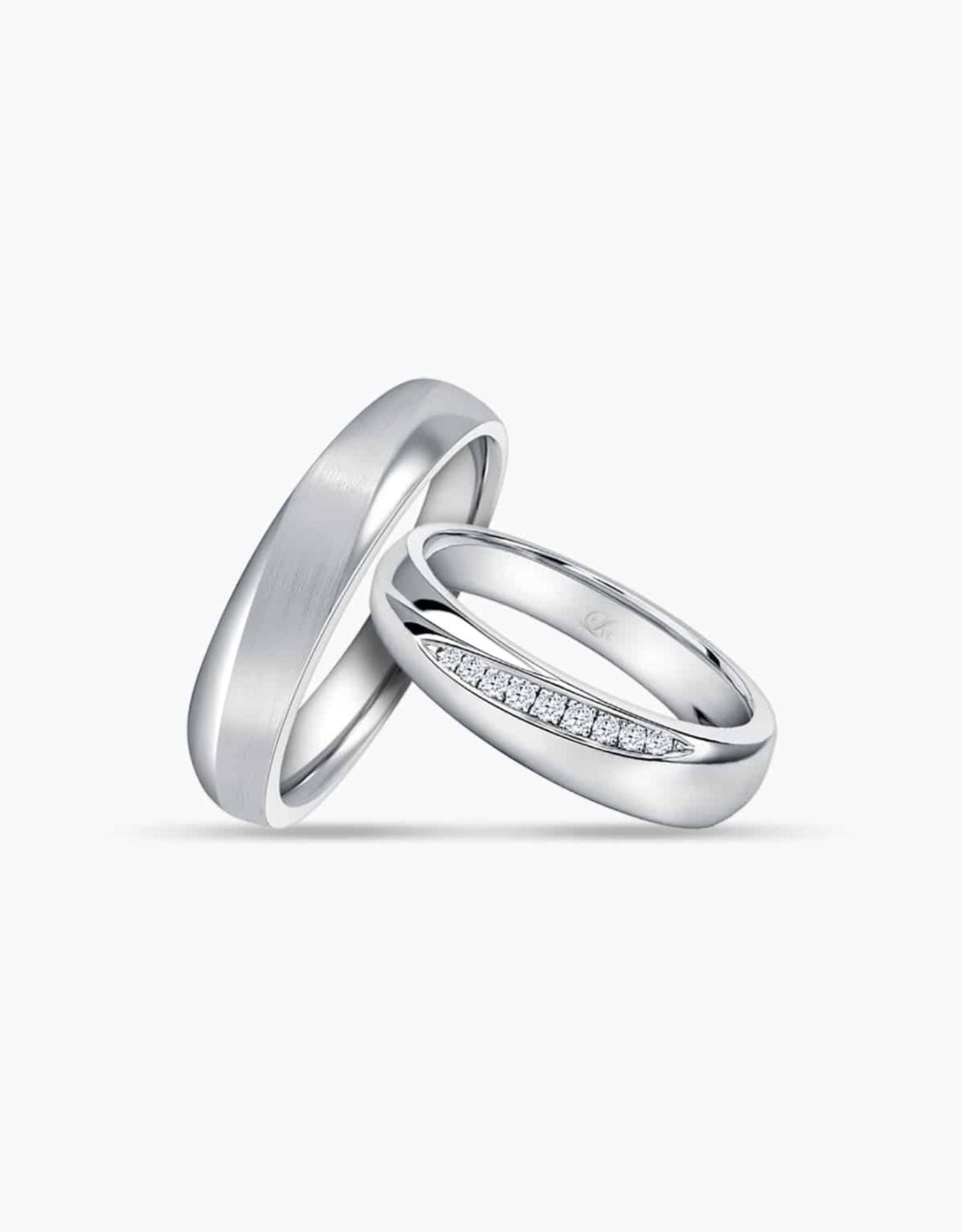 LVC Purete Trust Wedding Band with Diamonds Inlay in Platinum