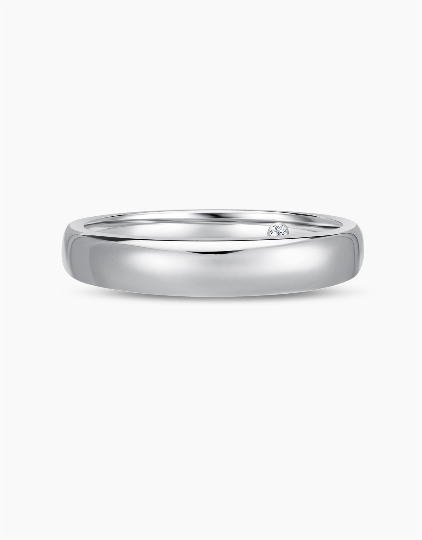 LVC Desirio Classic Wedding Band in White Gold