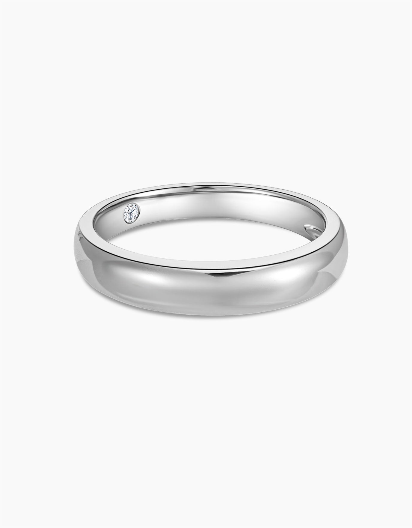 LVC Desirio Classic Wedding Band in White Gold
