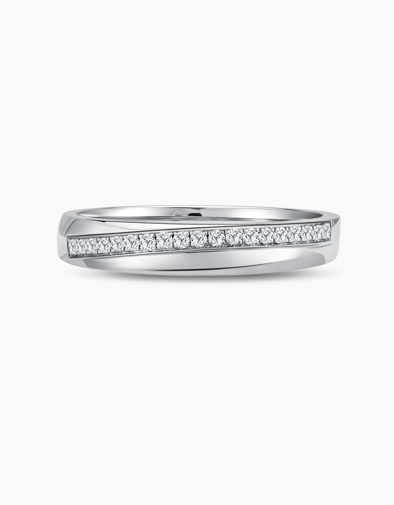 LVC Desirio Endless Shine Wedding Band in White Gold with Brilliant Diamonds