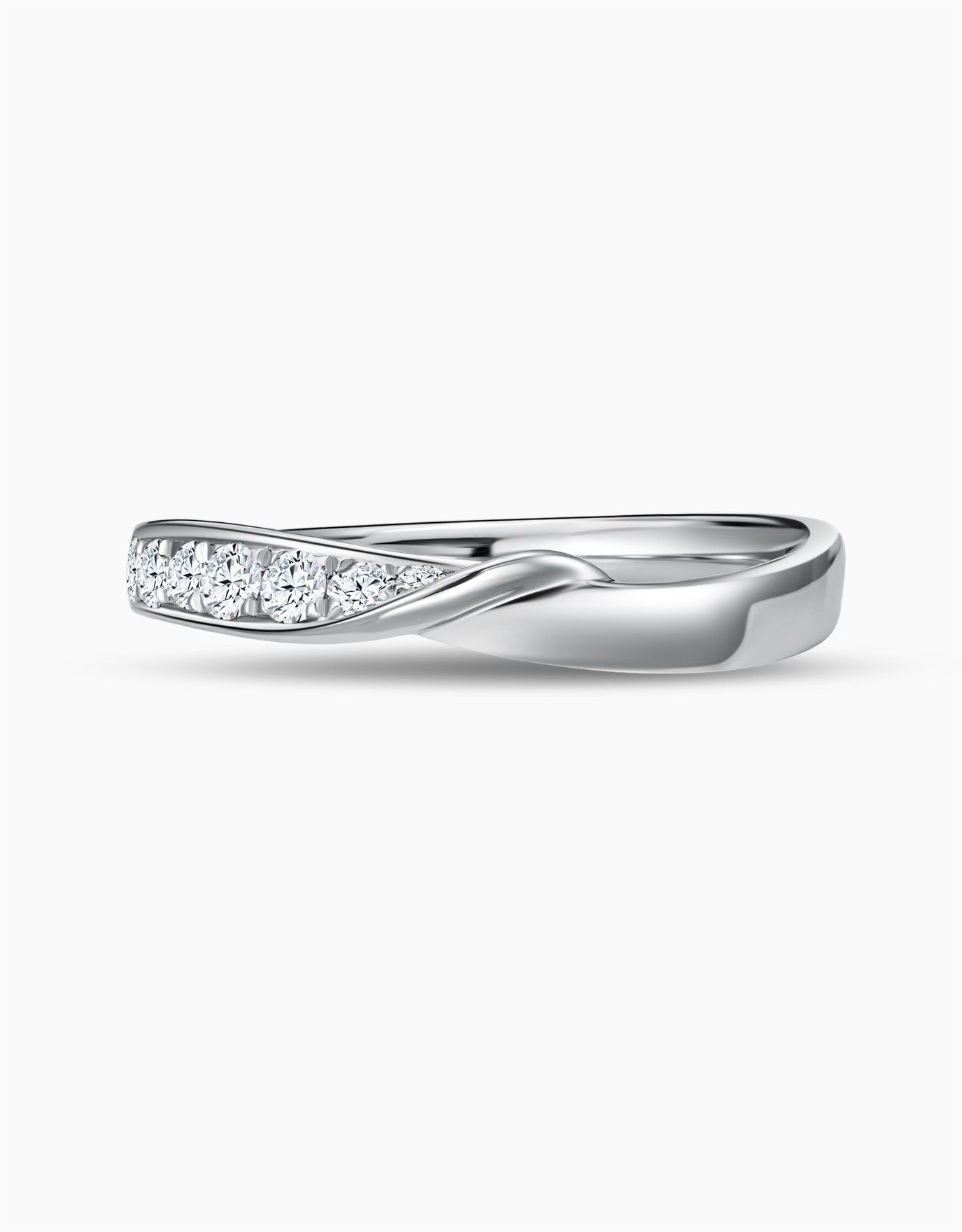 LVC Purete Infinity Twist Diamond Wedding Band in Platinum