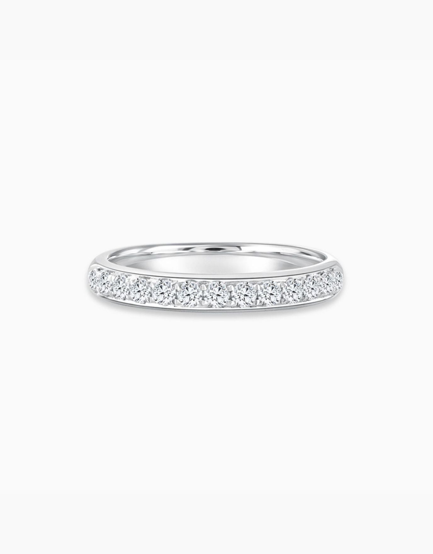 LVC Purete Diamond Wedding Band with Pave Settings in Platinum