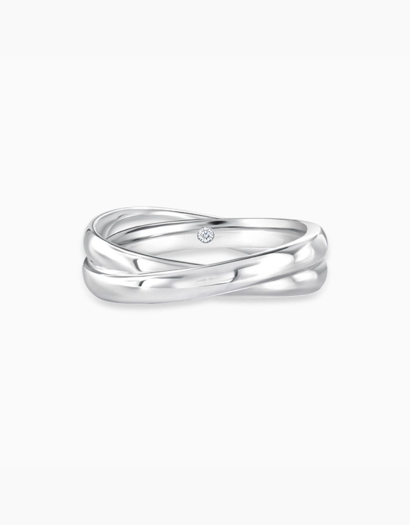 LVC Purete Intertwined Wedding Band in Glossy Finish in Platinum