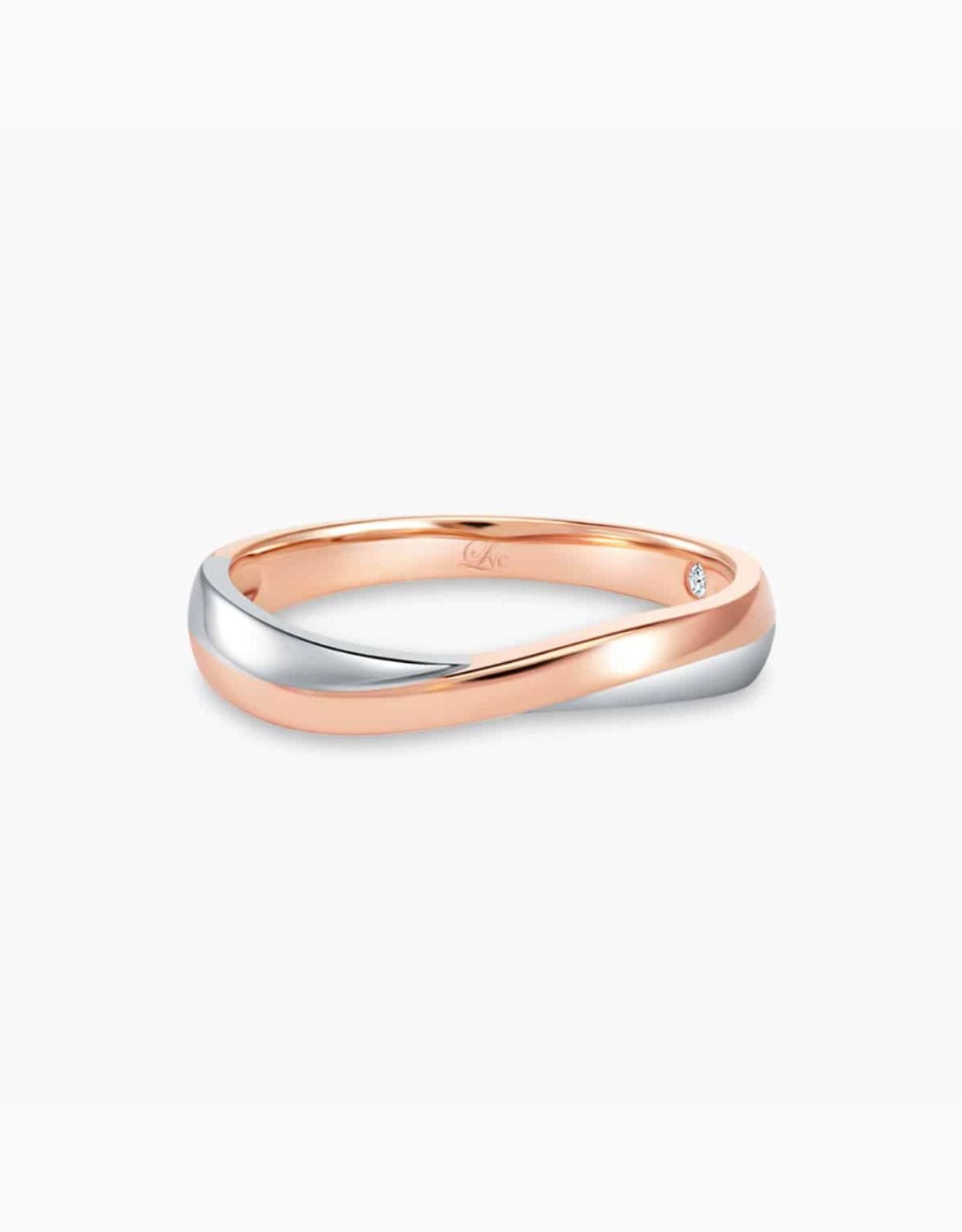 LVC Perfection Bliss Wedding Band in White and Rose Gold