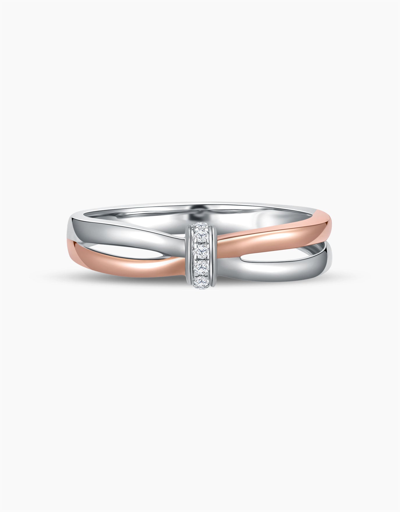 LVC Noeud Sparkling Bond Wedding Band