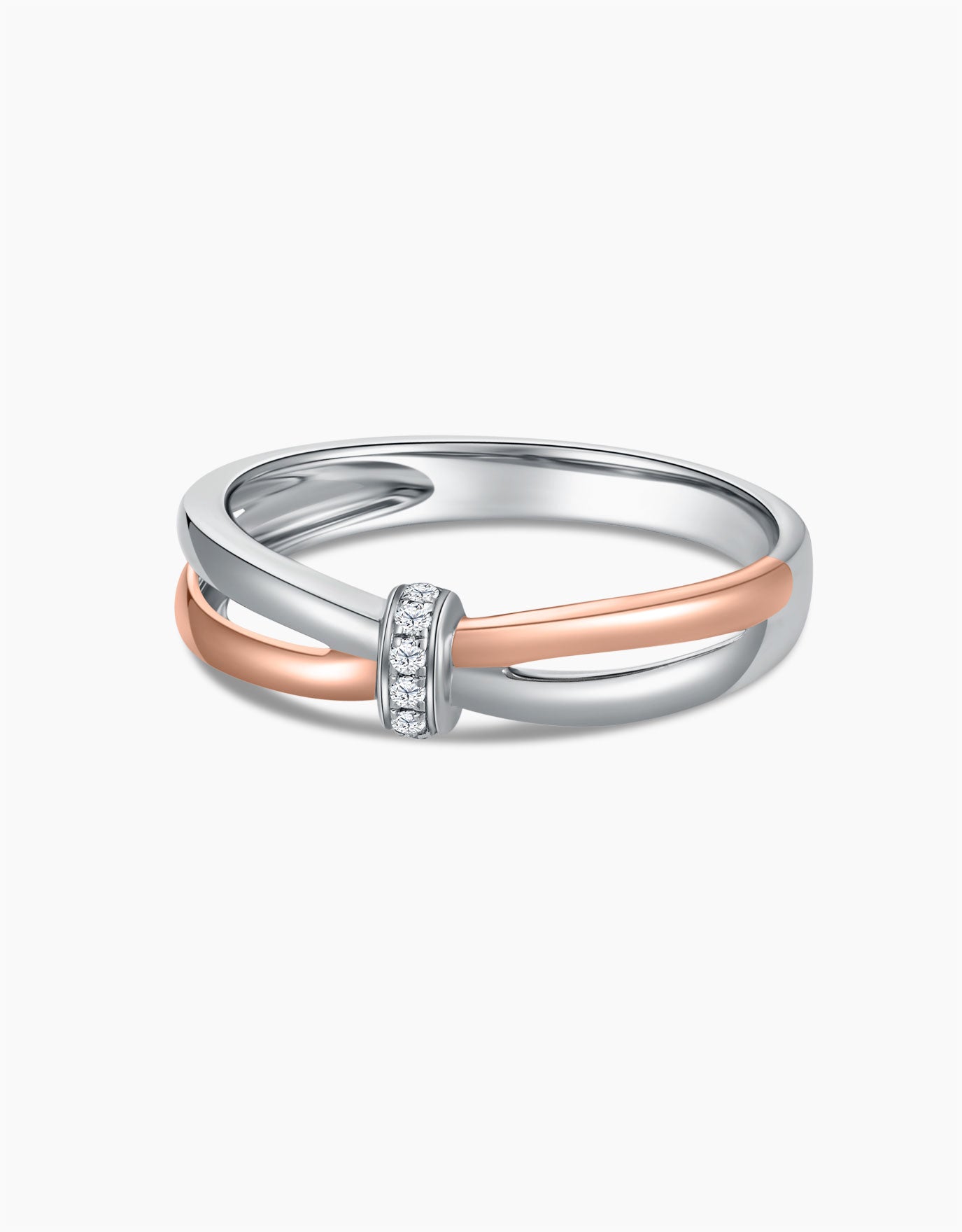 LVC Noeud Sparkling Bond Wedding Band