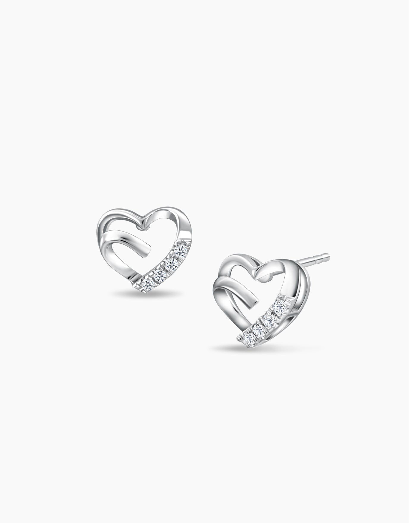 LVC Charmes Heart Loop Diamond Earrings