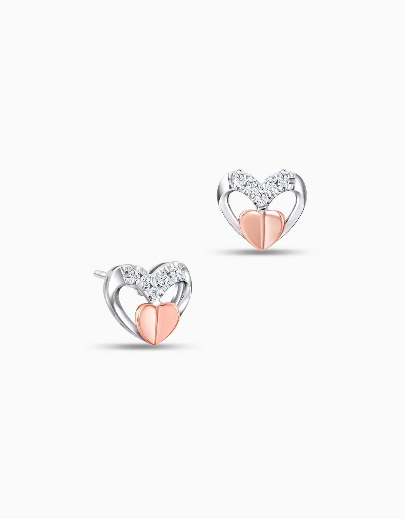 LVC Charmes Heart in Heart Diamond Earrings