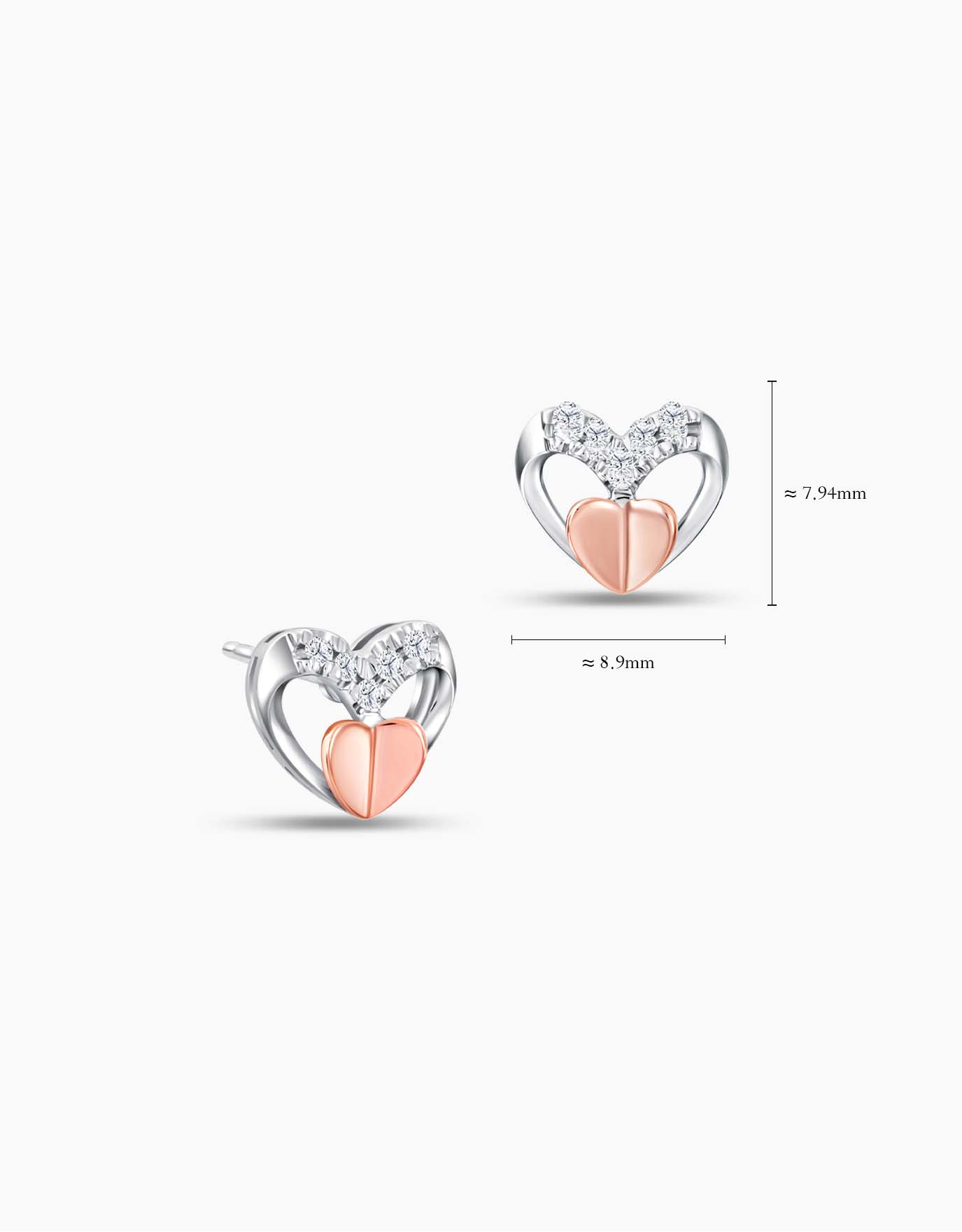 LVC Charmes Heart in Heart Diamond Earrings