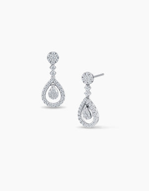 LVC Charmes Teardrop Halo Diamond Earrings
