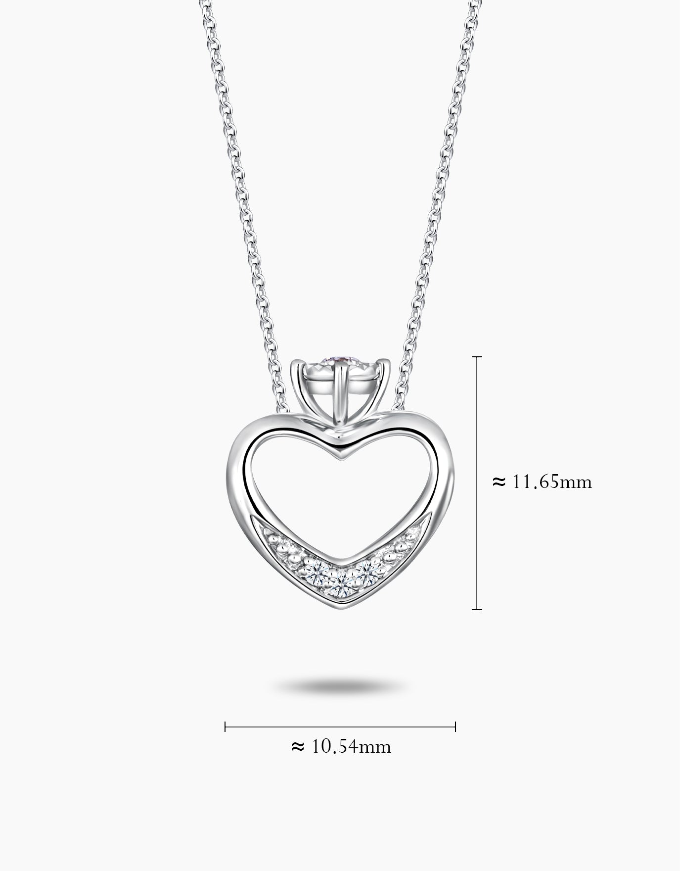 LVC Charmes Open Heart Mini Ring Diamond Pendant