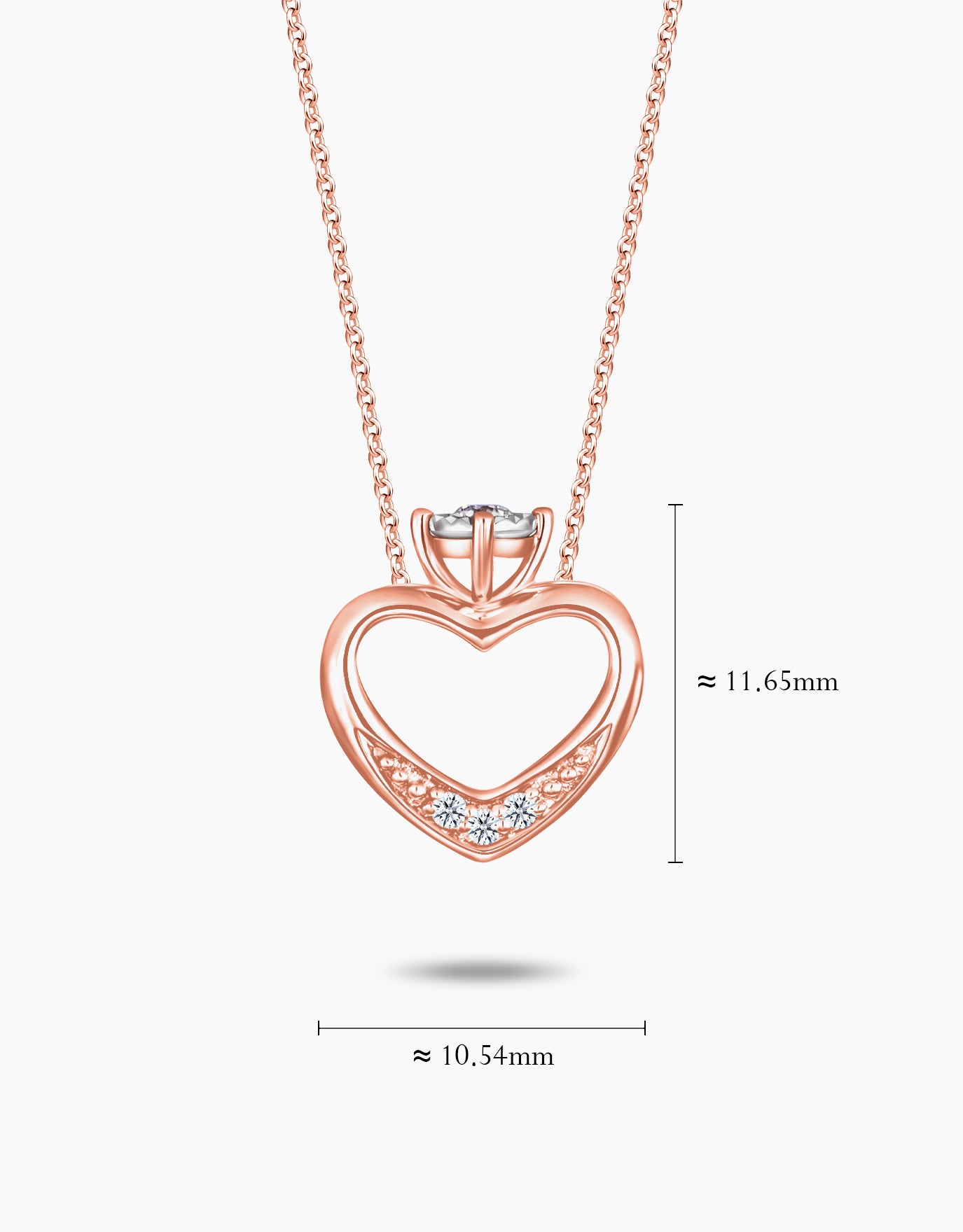 LVC Charmes Open Heart Mini Ring Diamond Pendant