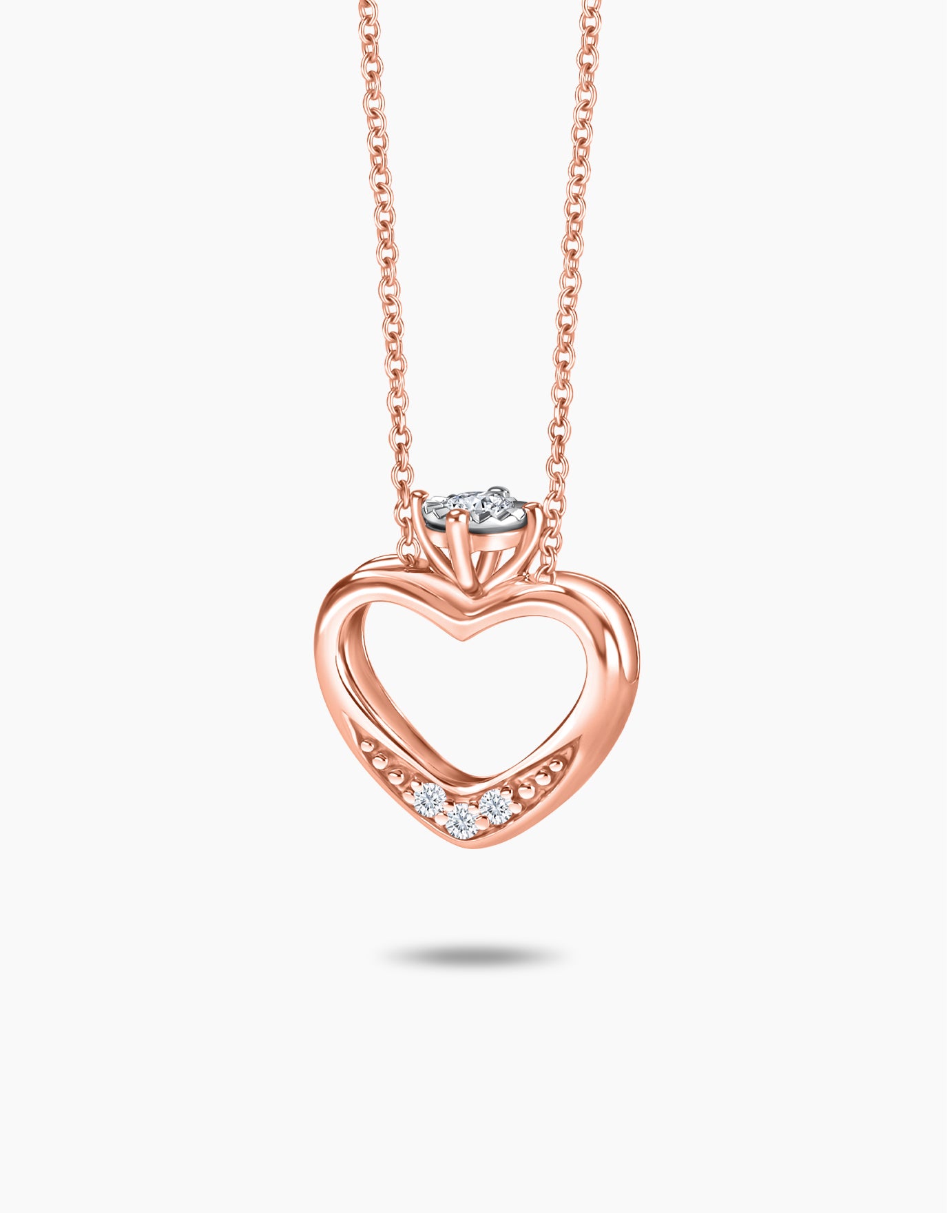 LVC Charmes Open Heart Mini Ring Diamond Pendant