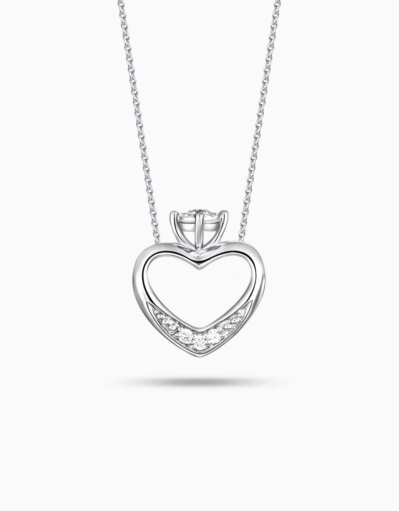 LVC Charmes Open Heart Mini Ring Diamond Pendant