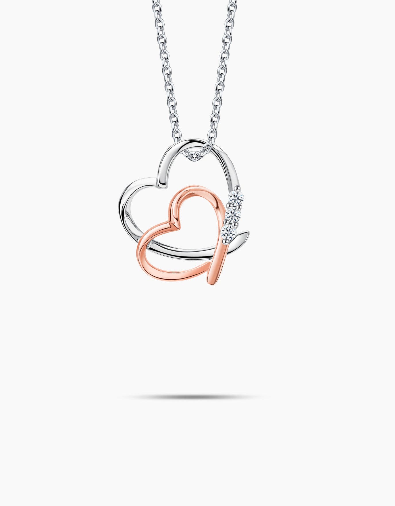 LVC Charmes Esme Interlocking Heart Diamond Pendant