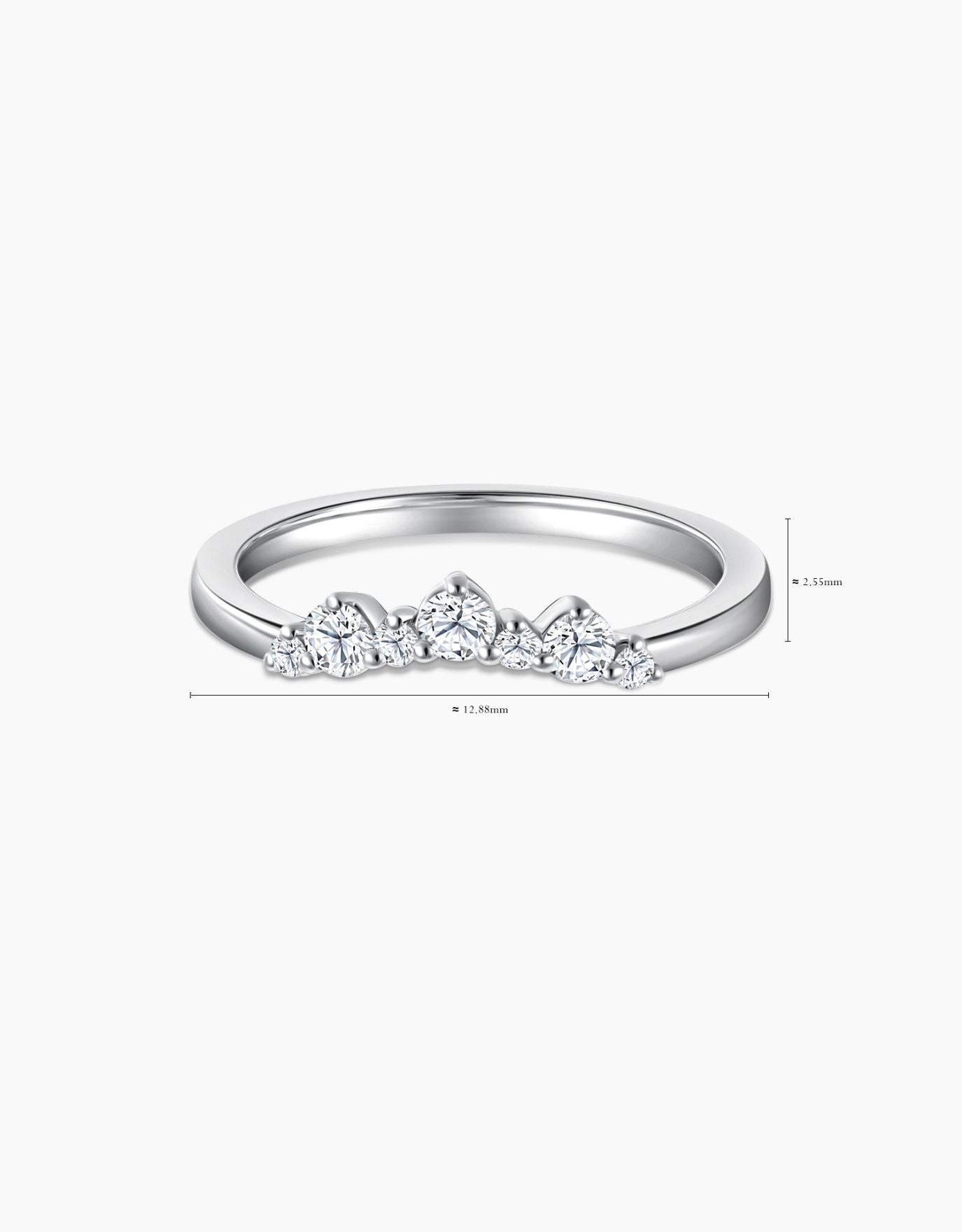 LVC Petit Precieux Eternity Curved Diamond Wedding Band