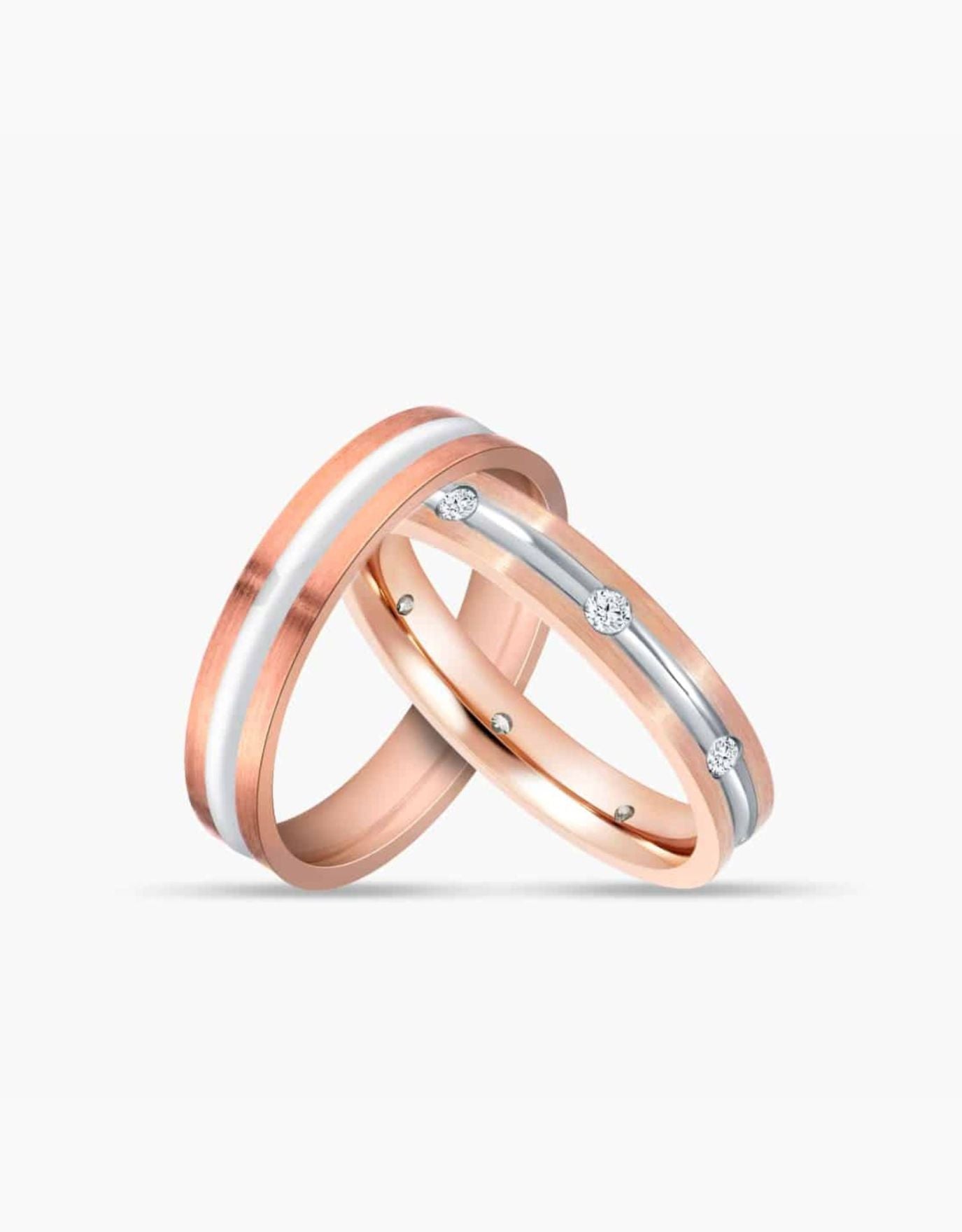 Real rose gold wedding on sale rings