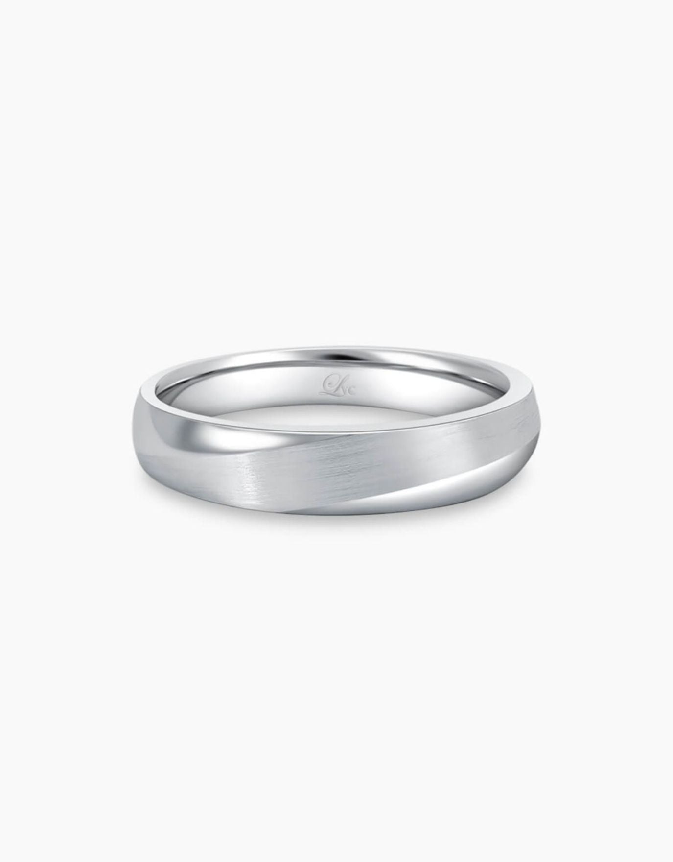 LVC Purete Classic Wedding Band with Matte Finish in Platinum