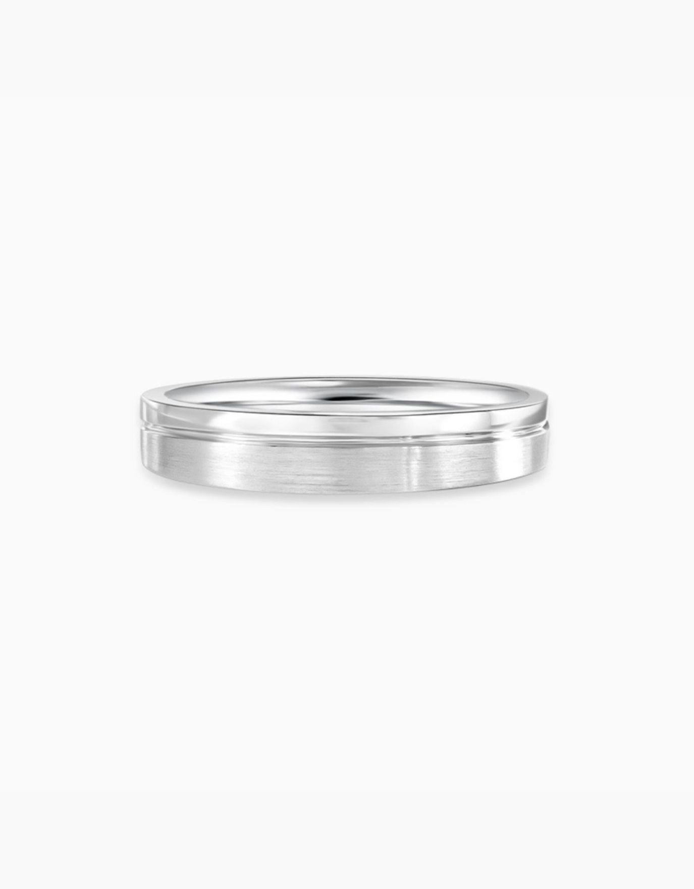 LVC Purete Polished Two Tone Wedding Band in Platinum