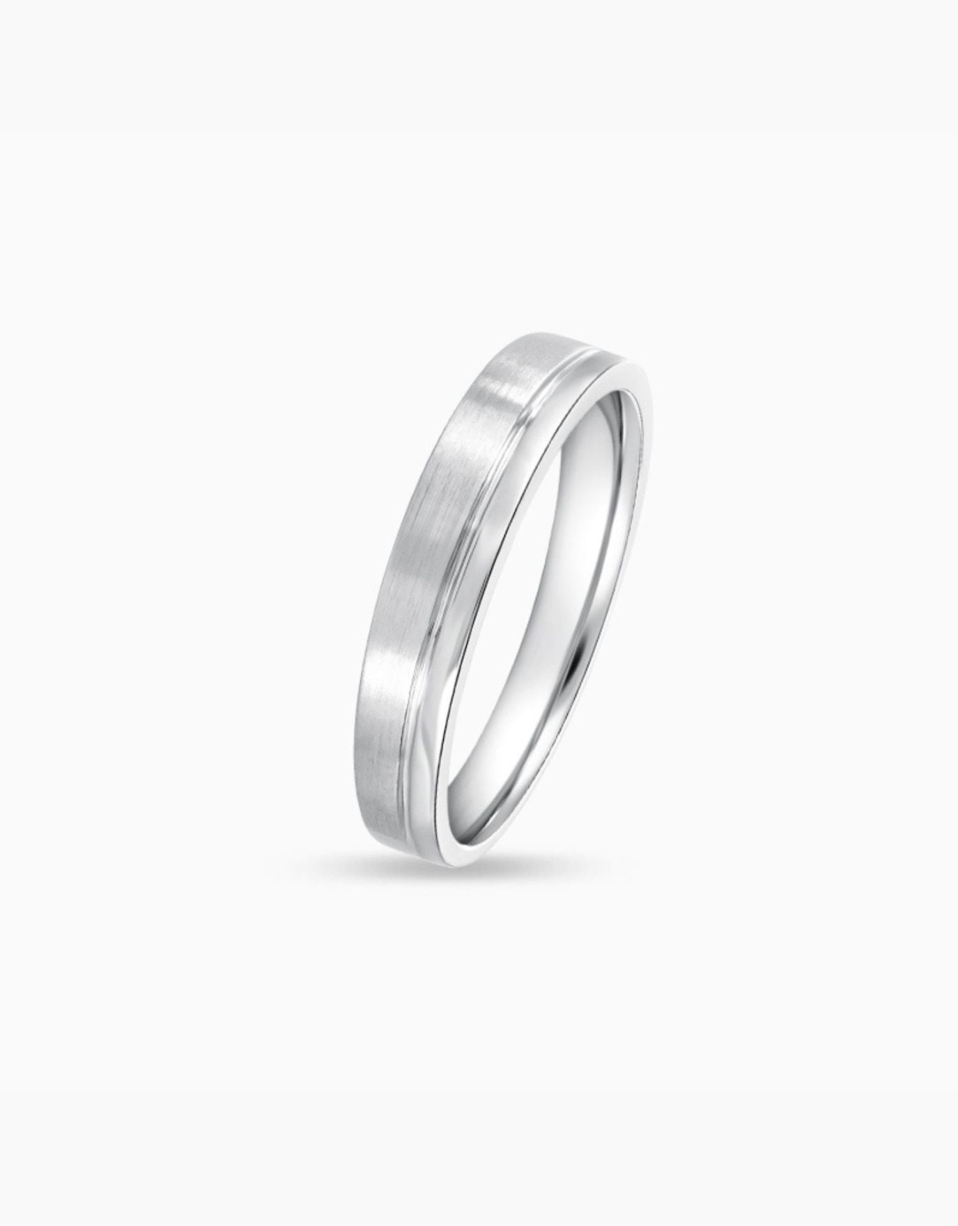 LVC Purete Polished Two Tone Wedding Band in Platinum