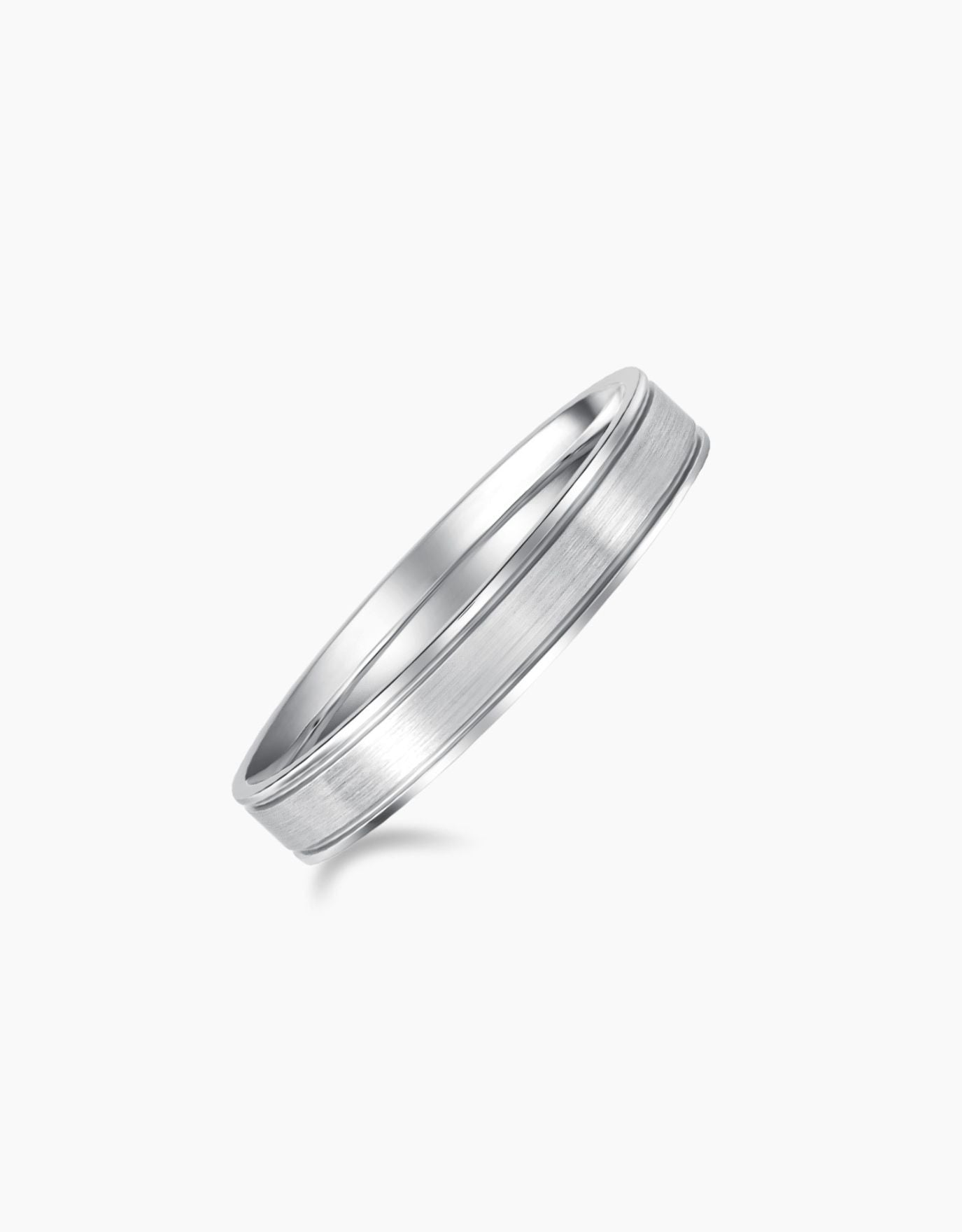LVC Purete Step Edge Wedding Band in Platinum