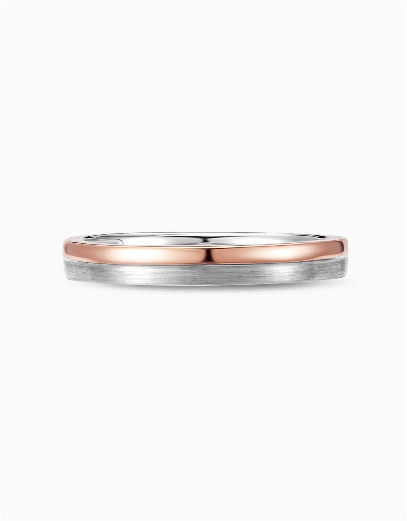 LVC Desirio Timeless Duo Wedding Band in White and Rose Gold