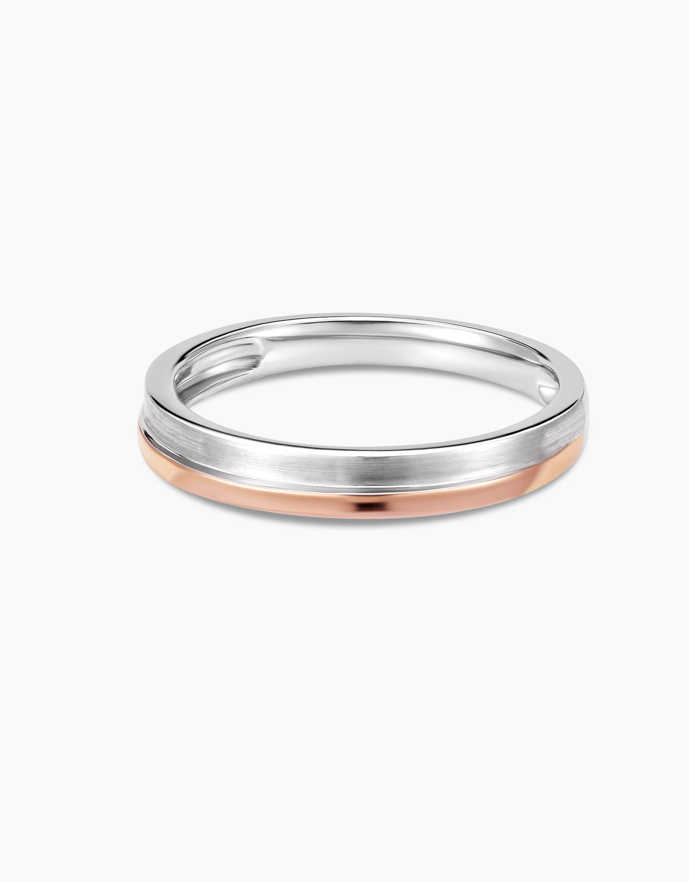 LVC Desirio Timeless Duo Wedding Band in White and Rose Gold