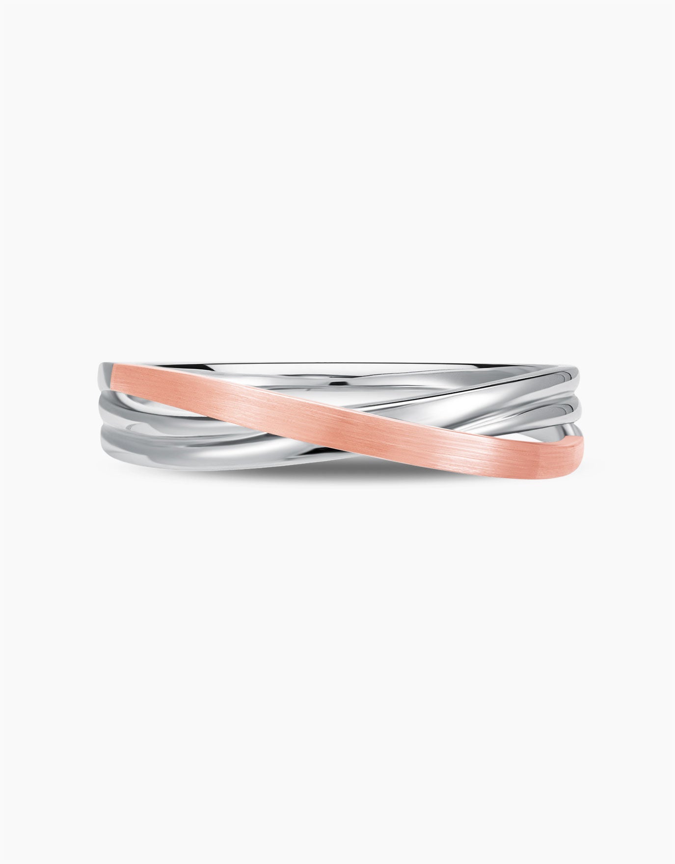 LVC Desirio Harmony of Hearts Wedding Band in White and Rose Gold