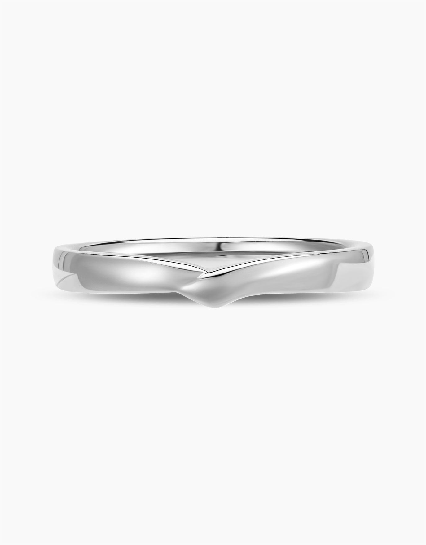 LVC Perfection Classic V-Contour Wedding Band in White Gold