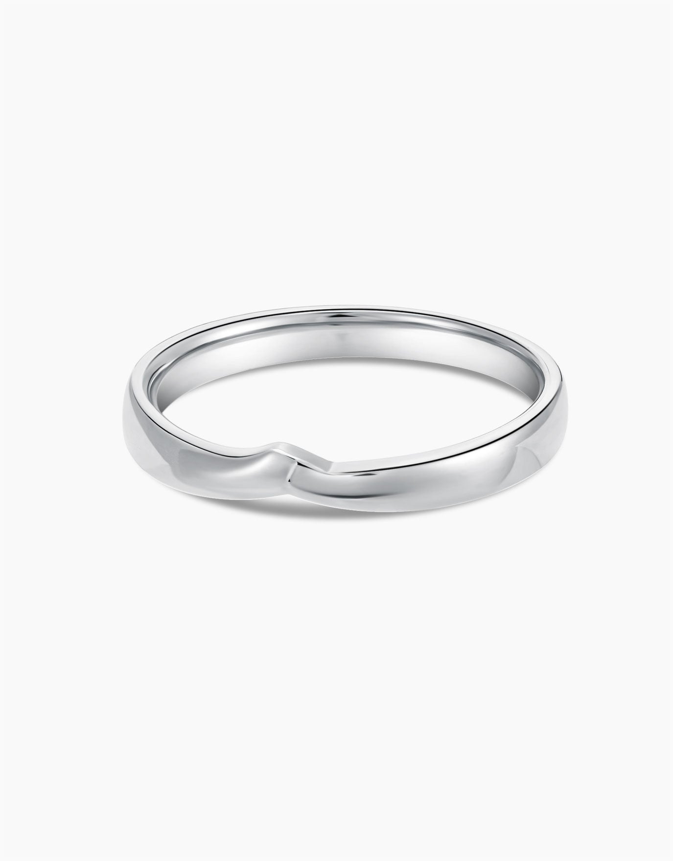 LVC Perfection Classic V-Contour Wedding Band in White Gold