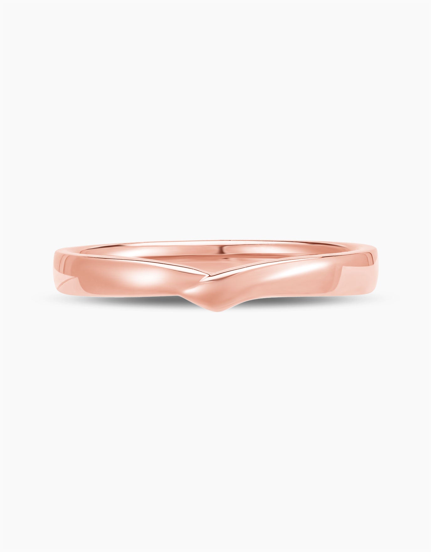 LVC Perfection Classic V-Contour Wedding Band in Rose Gold