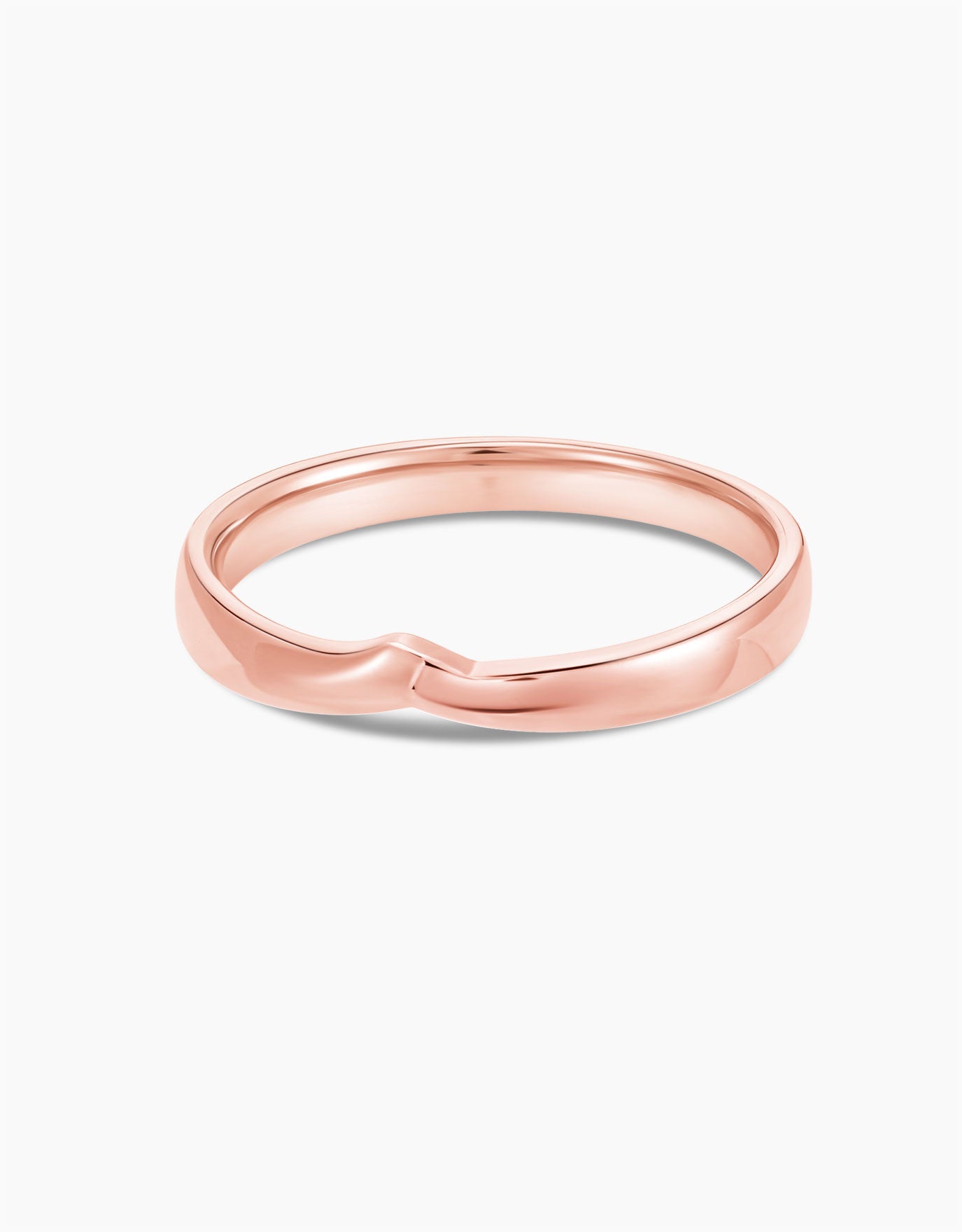 LVC Perfection Classic V-Contour Wedding Band in Rose Gold