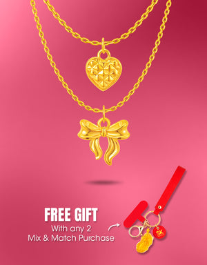 LVC 9IN Sweetheart Duo Mix-and-Match 999 Gold Pendant Bundle