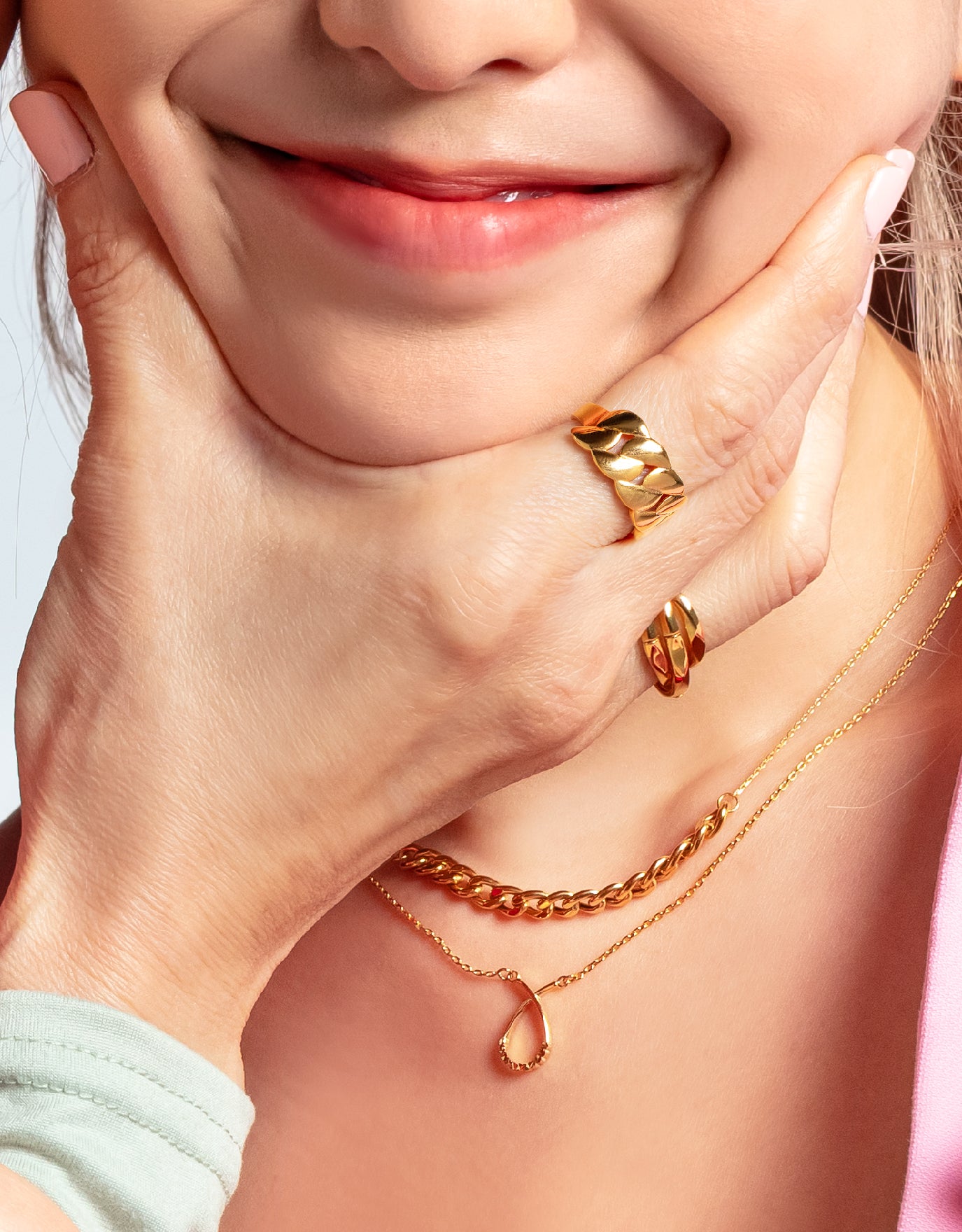 LVC MOD22 Chunky Curb Chain Gold Ring