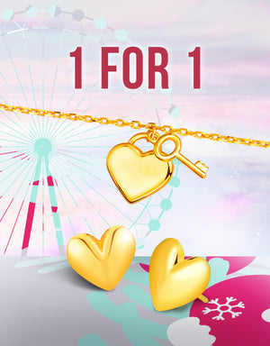 LVC MOD22 Locked in Love Gold Earrings & Bracelet Bundle Set