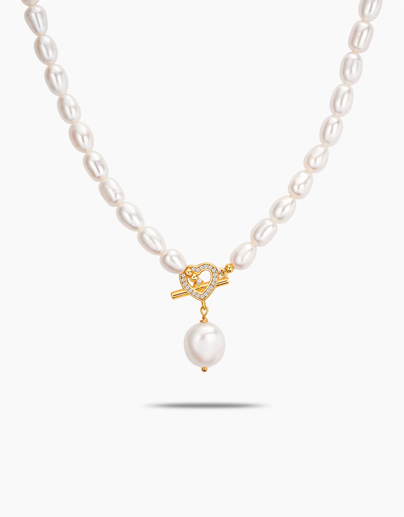 LVC Cupid Heart Pearl Necklace