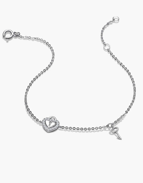 White gold locket bracelet sale