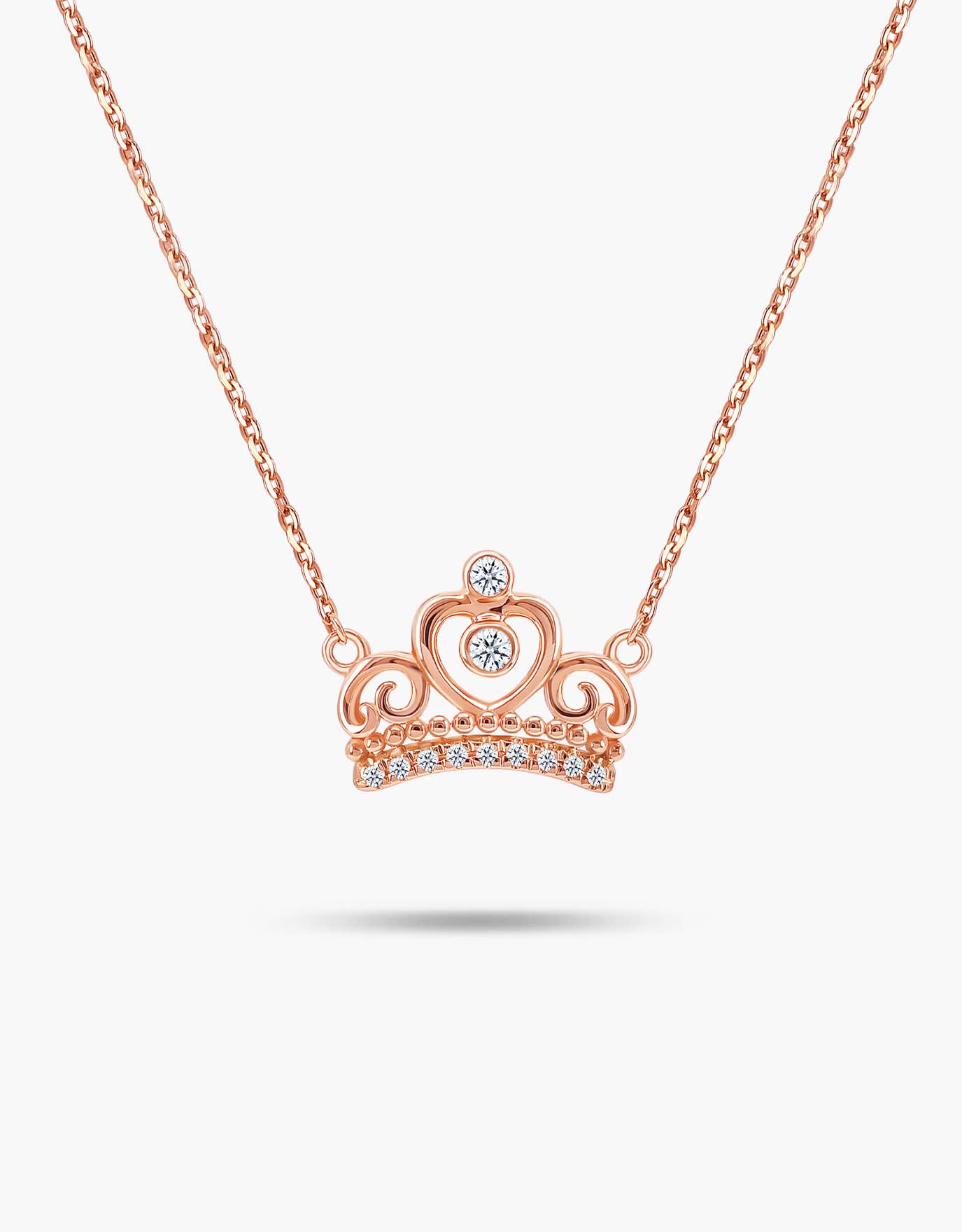 LVC Charmes Crown Necklace in Rose Gold