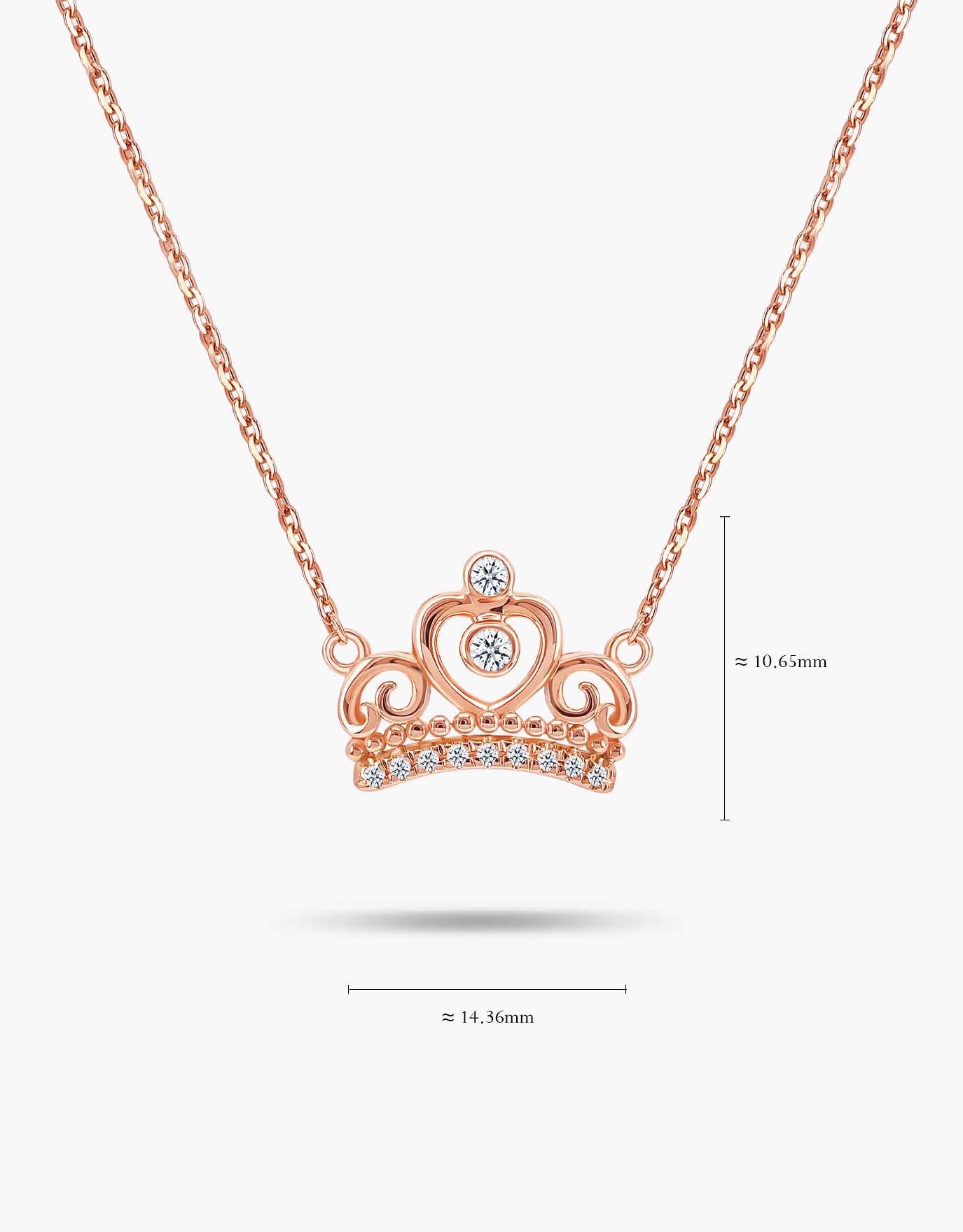 LVC Charmes Crown Necklace in Rose Gold