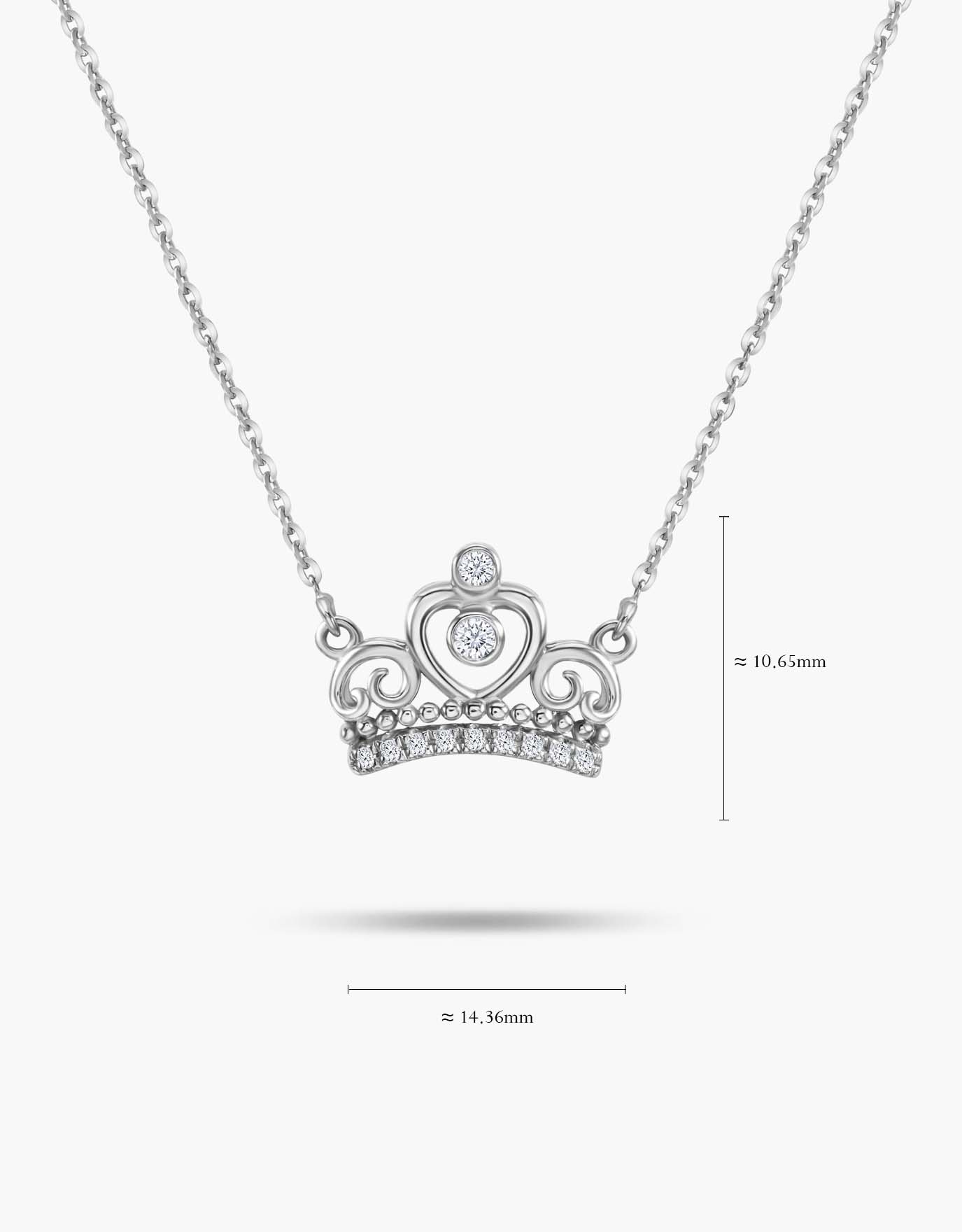 LVC Charmes Crown Necklace in White Gold