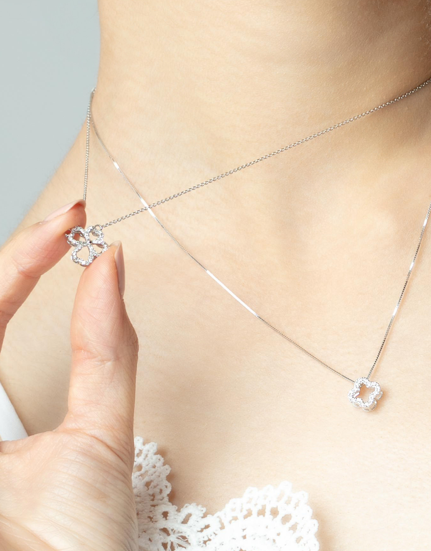 Leaf clearance diamond necklace