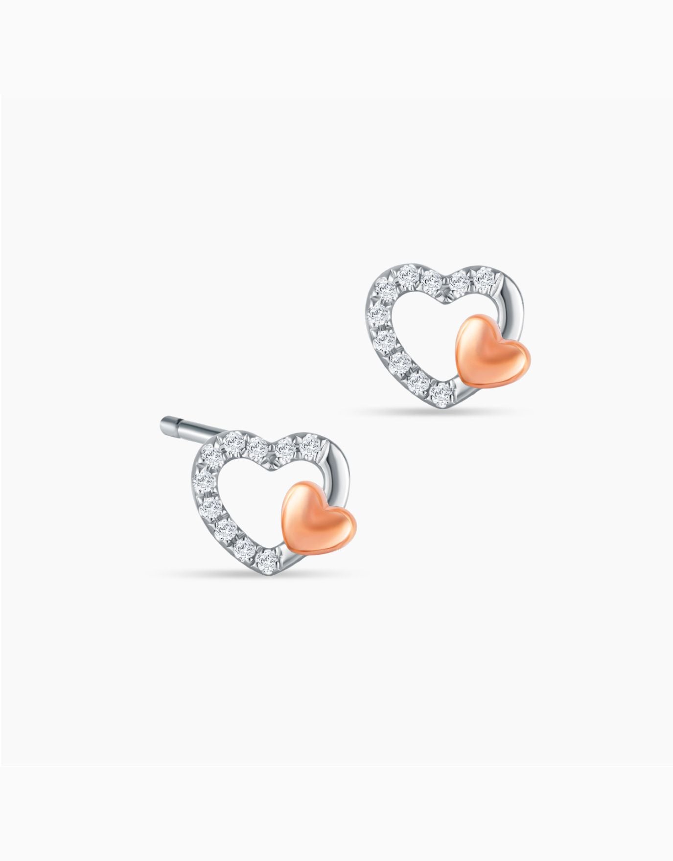 LVC Charmes Dainty Heart Diamond Earrings